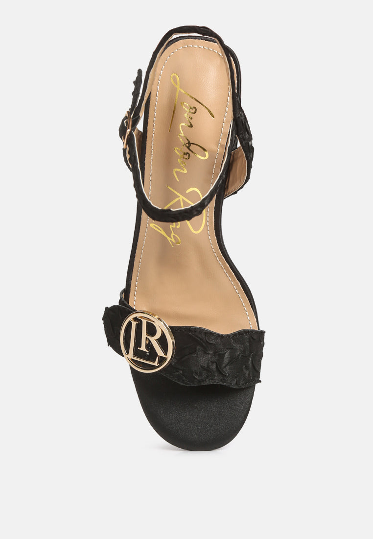 Chaplet Textured Block Heel Sandals-3
