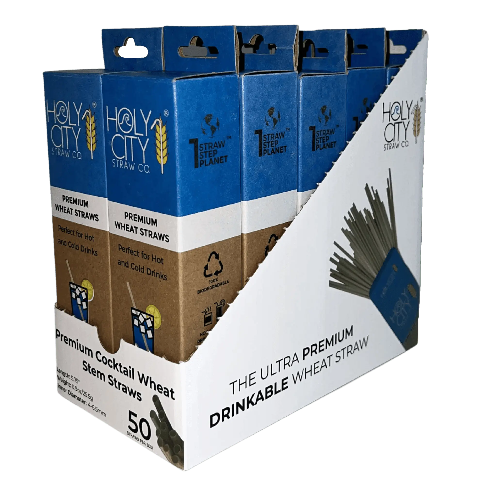 5.75" Cocktail Wheat Stem Drinking Straws | Inner Pack | 10 x 50ct. Boxes-4