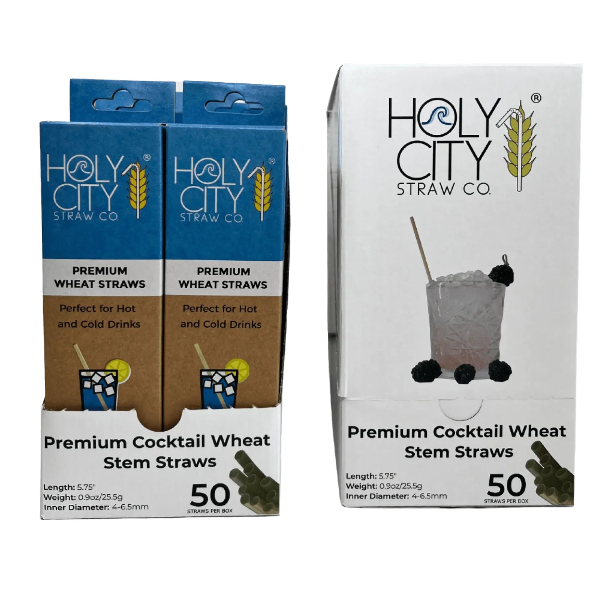 5.75" Cocktail Wheat Stem Drinking Straws | Inner Pack | 10 x 50ct. Boxes-0