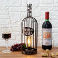 13.5”H Cordless Metal Wine Cork Holder Lamp-0