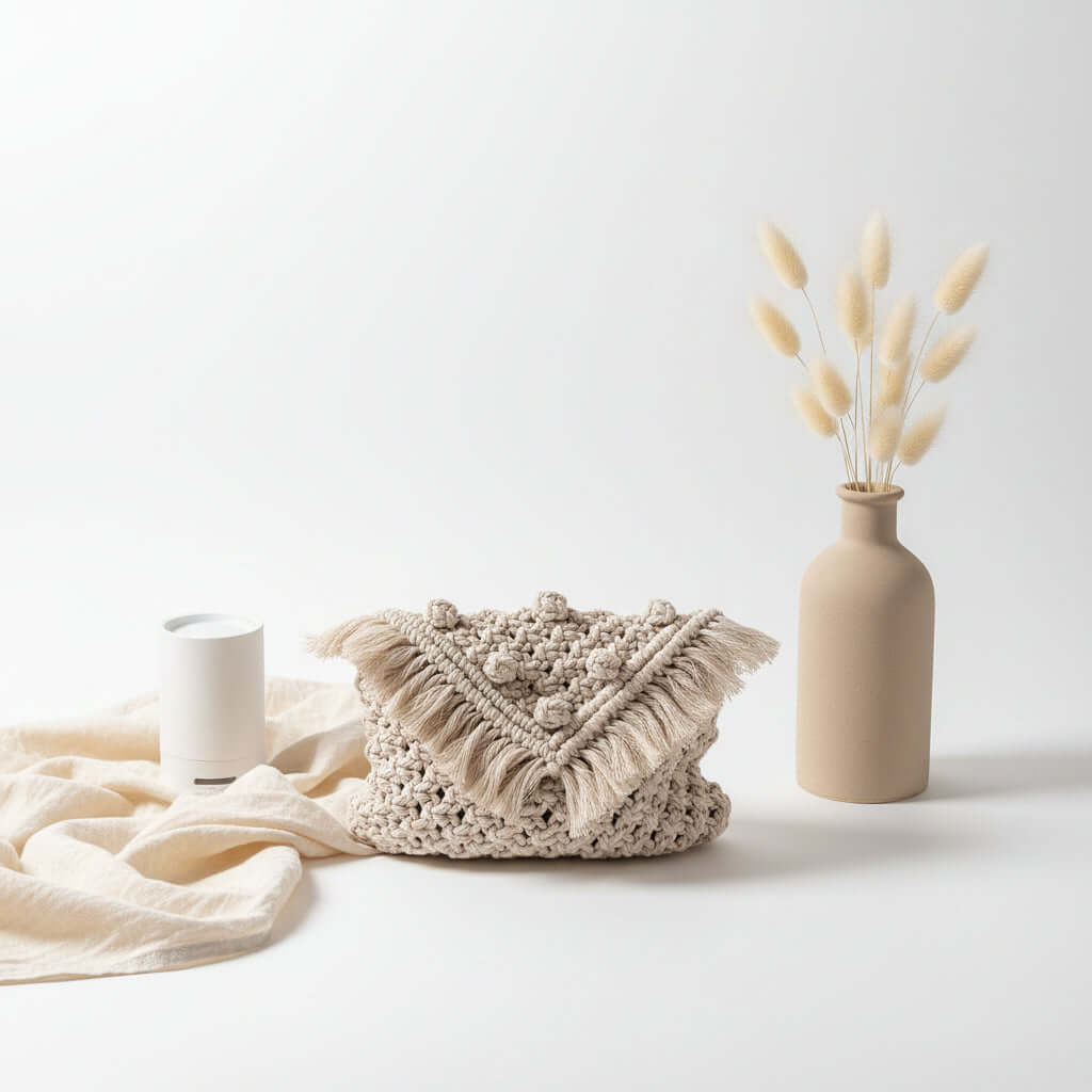 Crossbody woven straw bag Cotton Thread Bag Women Tassel Bag-0