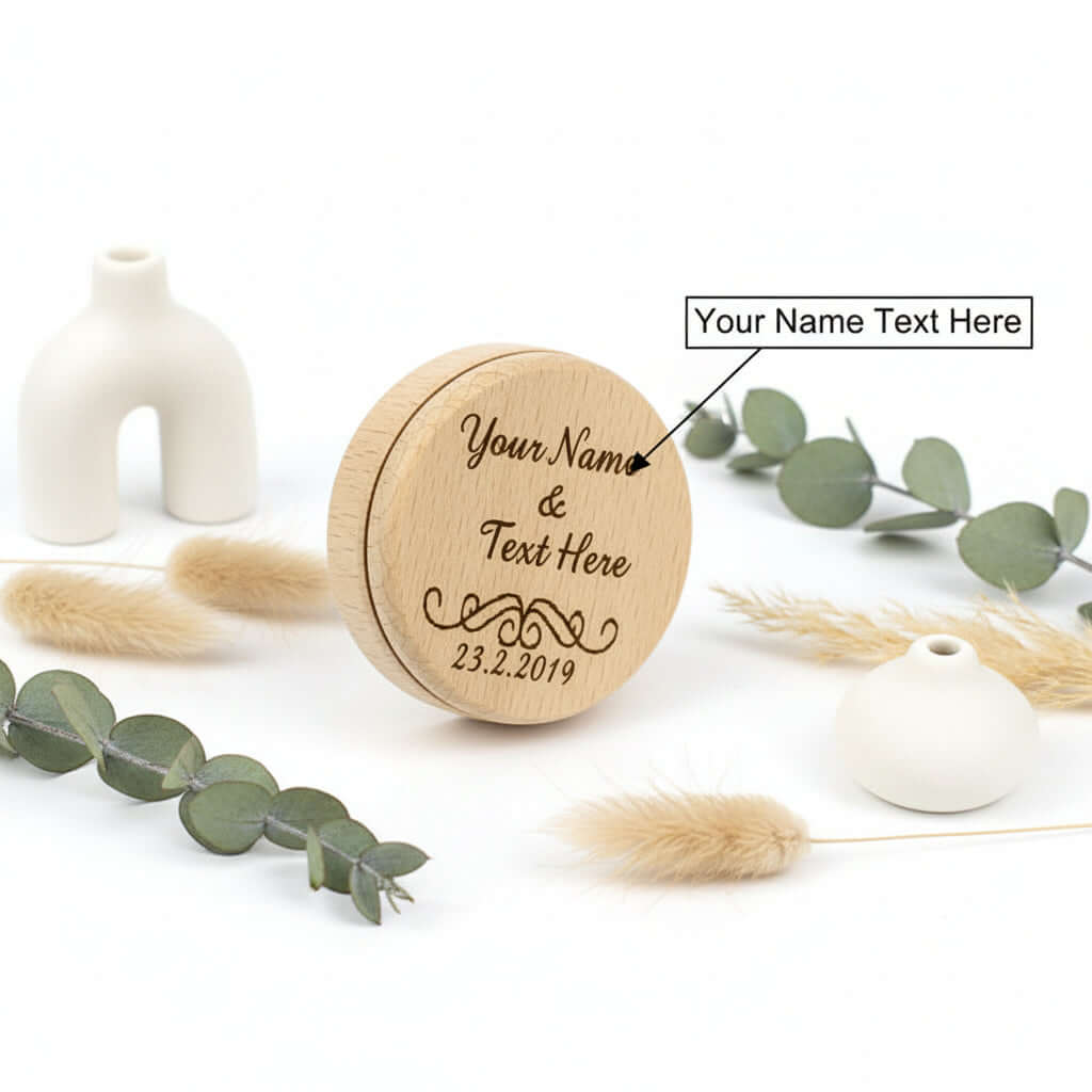 Custom Engraved Earring Box – Beech Wood Wedding Jewelry Gift Box-0