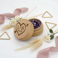 Custom Engraved Earring Box – Beech Wood Wedding Jewelry Gift Box-4