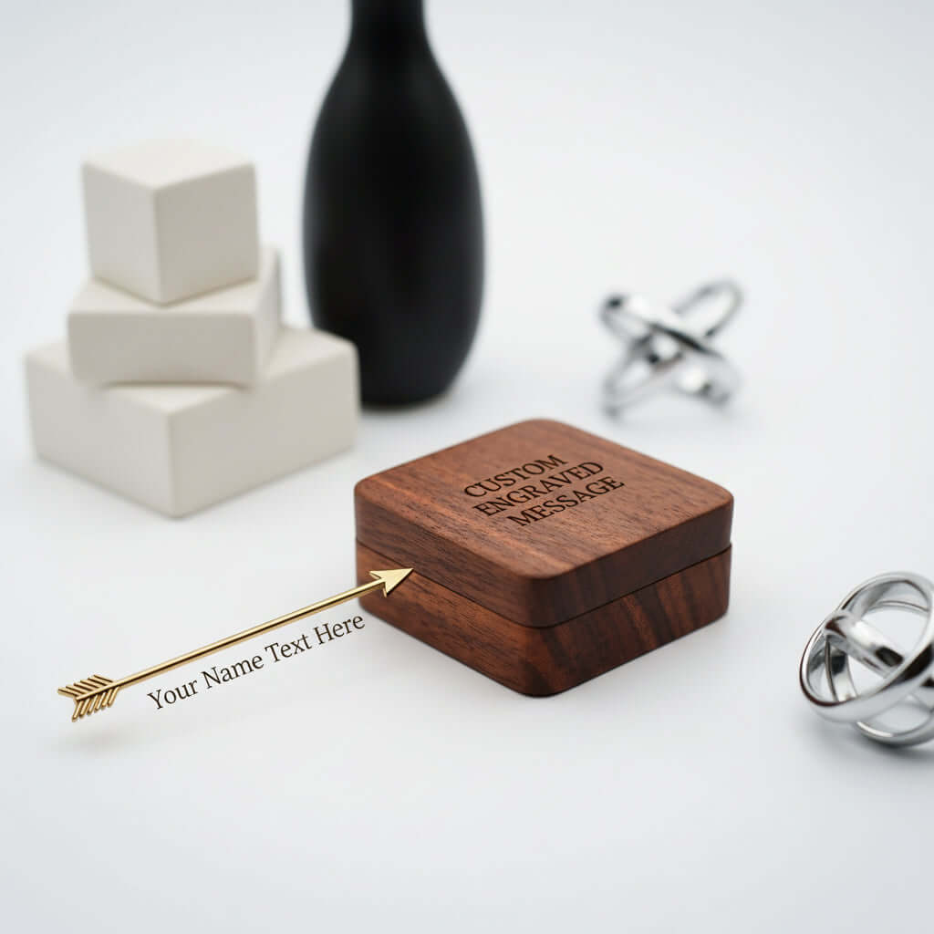 Custom Engraved Jewelry Box – Wooden Earring & Pendant Storage Case-0