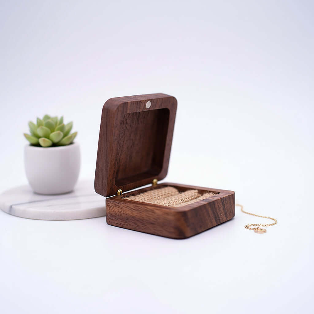 Custom Engraved Jewelry Box – Wooden Earring & Pendant Storage Case-2
