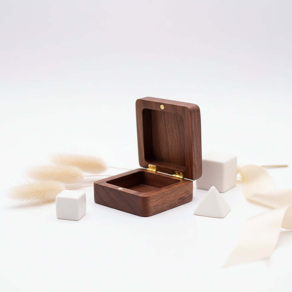 Custom Engraved Jewelry Box – Wooden Earring & Pendant Storage Case-3
