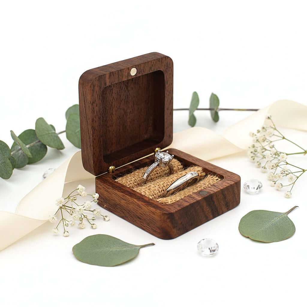 Custom Engraved Jewelry Box – Wooden Earring & Pendant Storage Case-4
