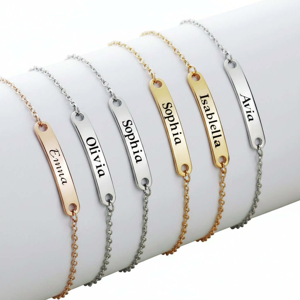 Custom Engraved Name Bracelet – Personalized Stainless Steel Jewelry for Women-1