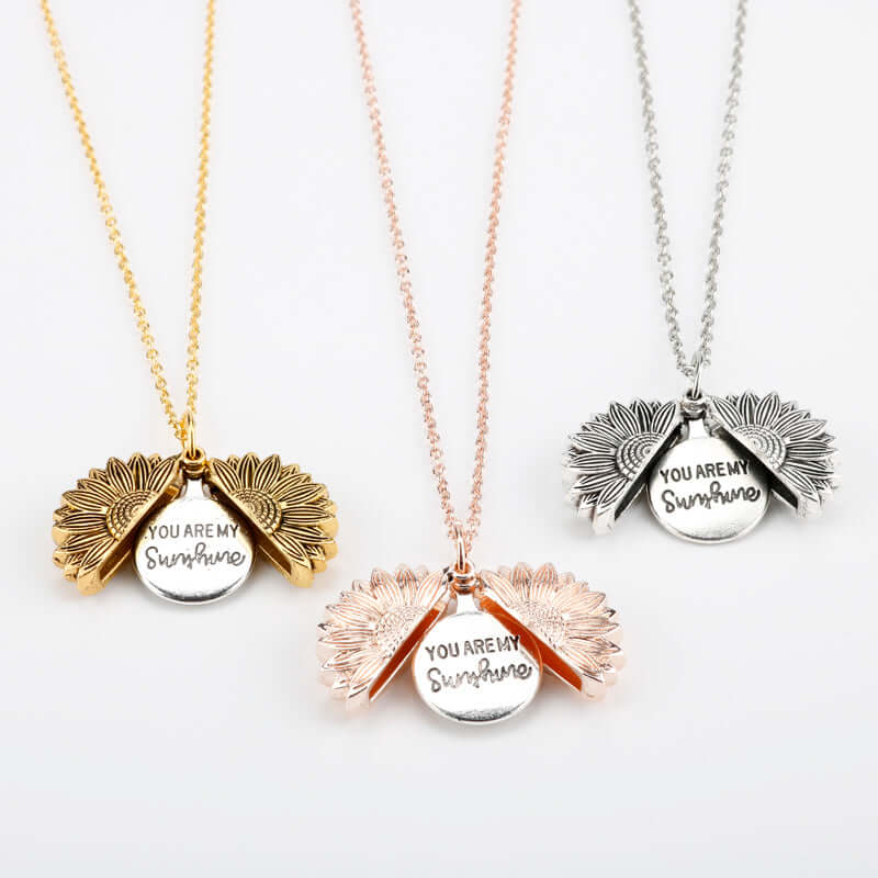 Custom Sunflower Double Letter Necklace – Personalized Women’s Jewelry-0