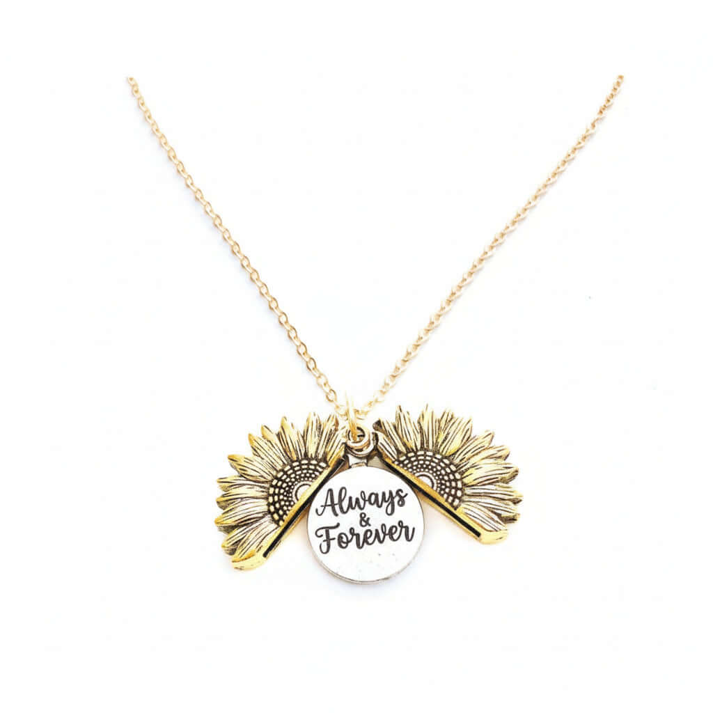 Custom Sunflower Double Letter Necklace – Personalized Women’s Jewelry-2