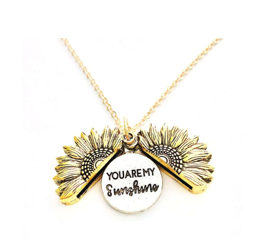 Custom Sunflower Double Letter Necklace – Personalized Women’s Jewelry-3