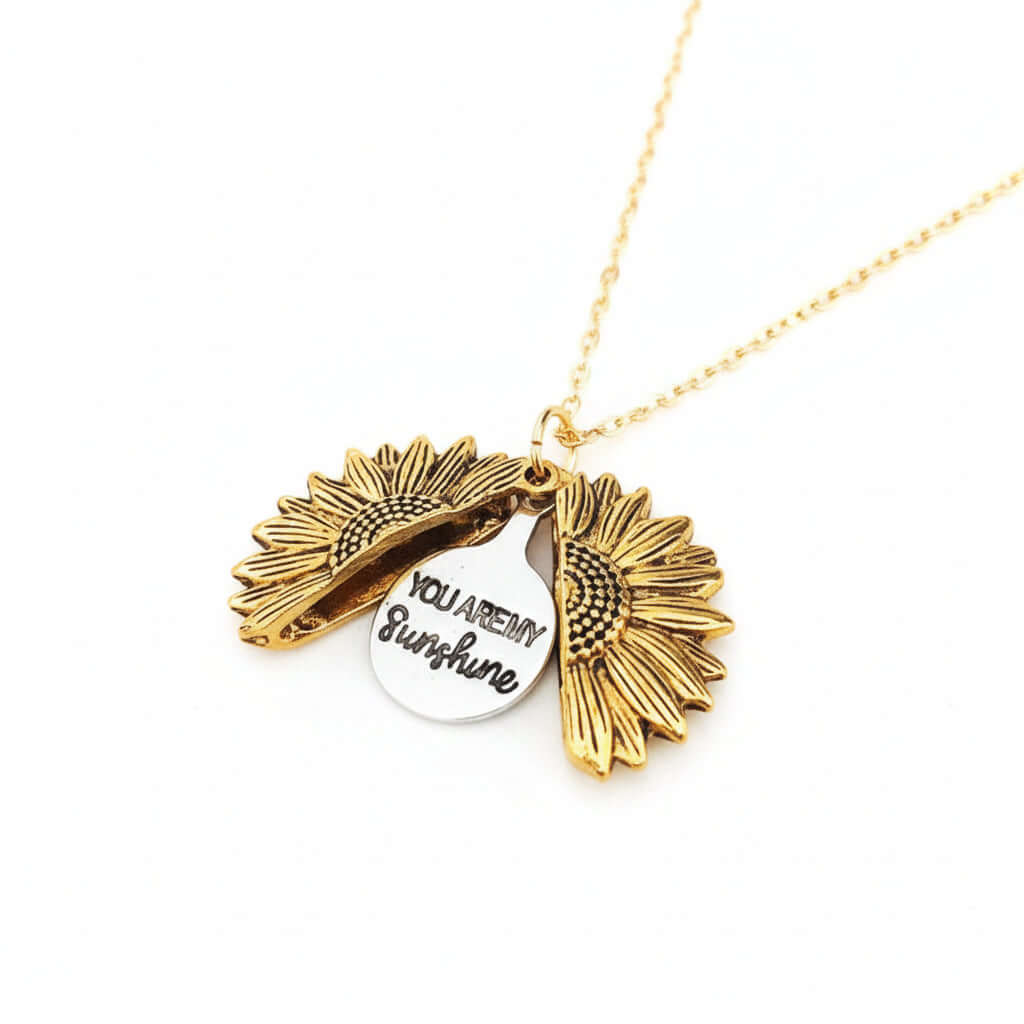 Custom Sunflower Double Letter Necklace – Personalized Women’s Jewelry-5