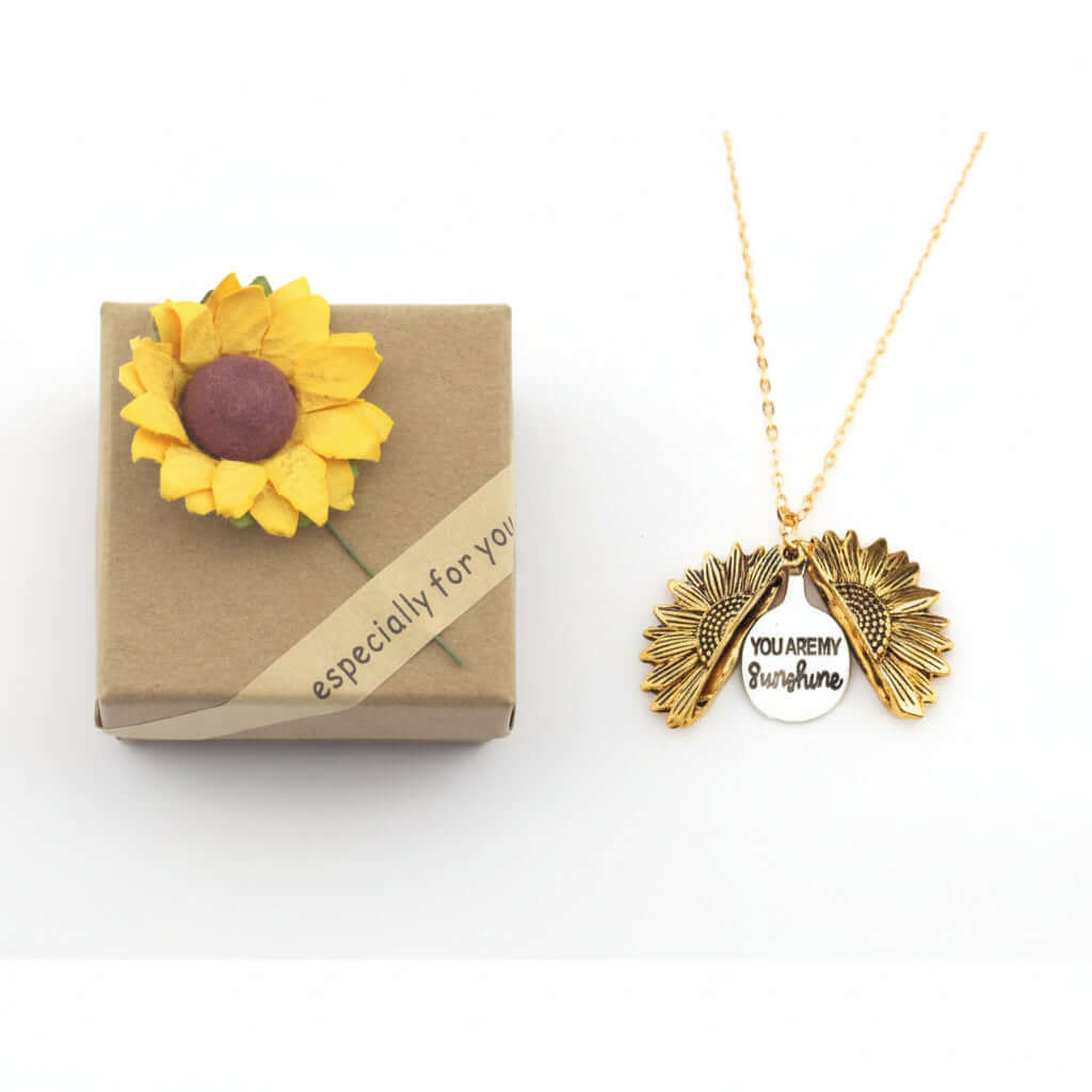 Custom Sunflower Double Letter Necklace – Personalized Women’s Jewelry-6