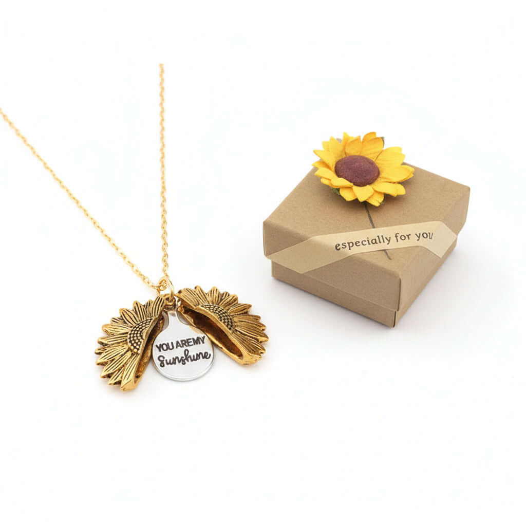Custom Sunflower Double Letter Necklace – Personalized Women’s Jewelry-7