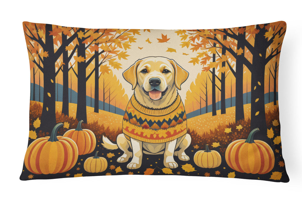 Yellow Labrador Retriever Fall Throw Pillow-0