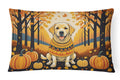 Yellow Labrador Retriever Fall Throw Pillow-0