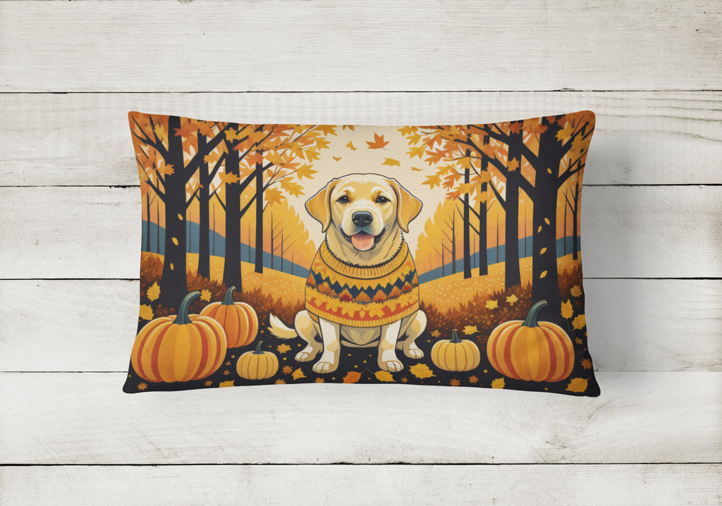 Yellow Labrador Retriever Fall Throw Pillow-1