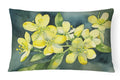 South Carolina Yellow Jessamine in Watercolor Throw Pillow-0