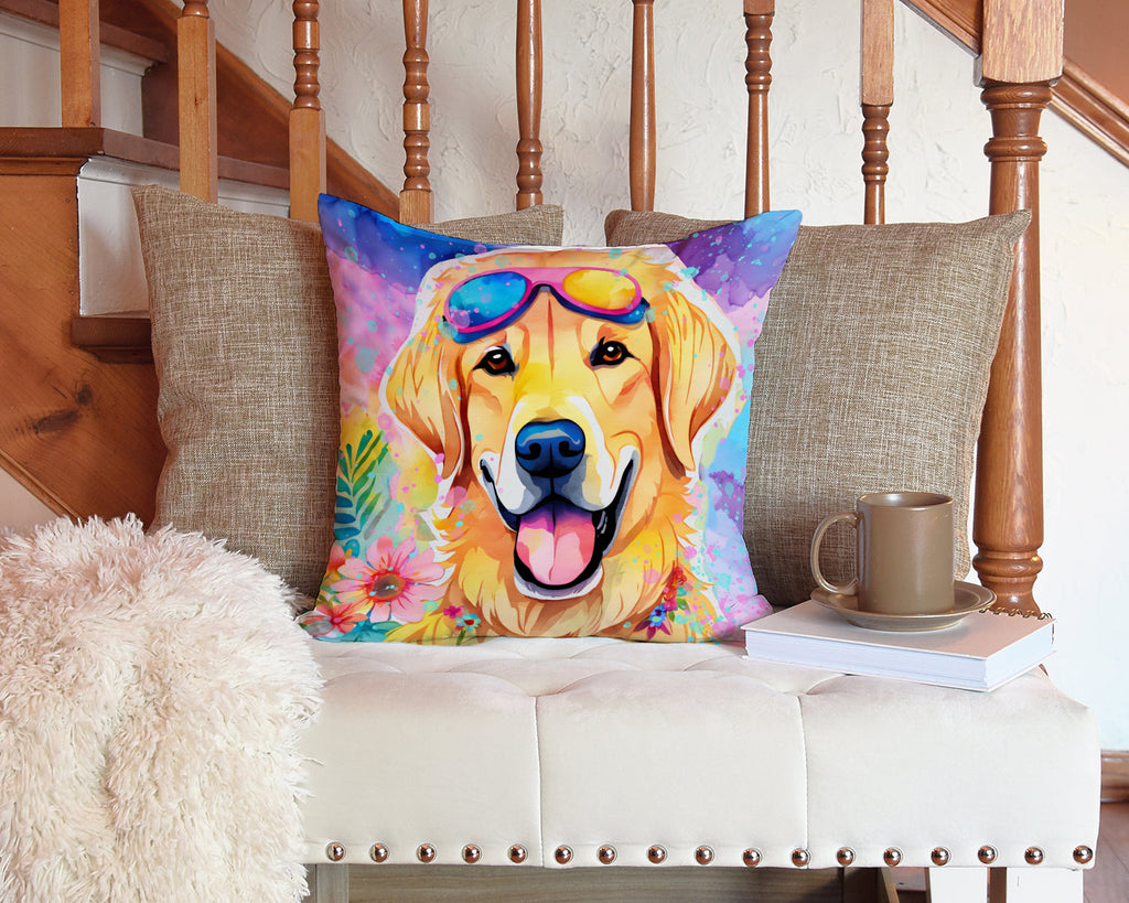 Yellow Labrador Hippie Dawg Throw Pillow-4