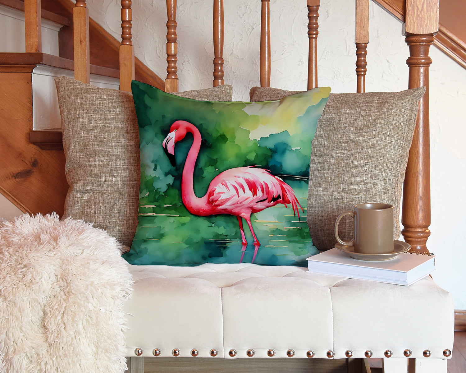 Flamingo Throw Pillow-2