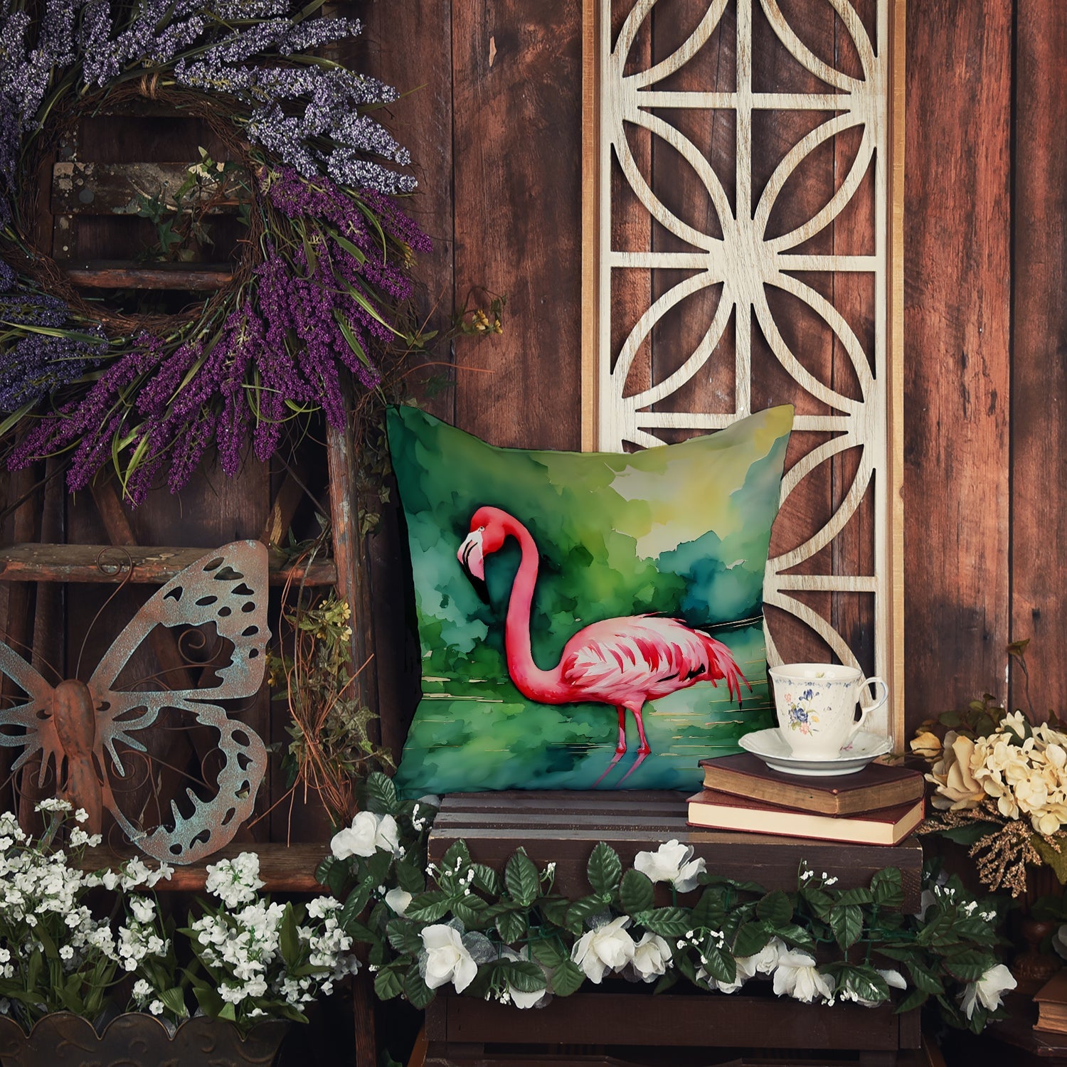 Flamingo Throw Pillow-3