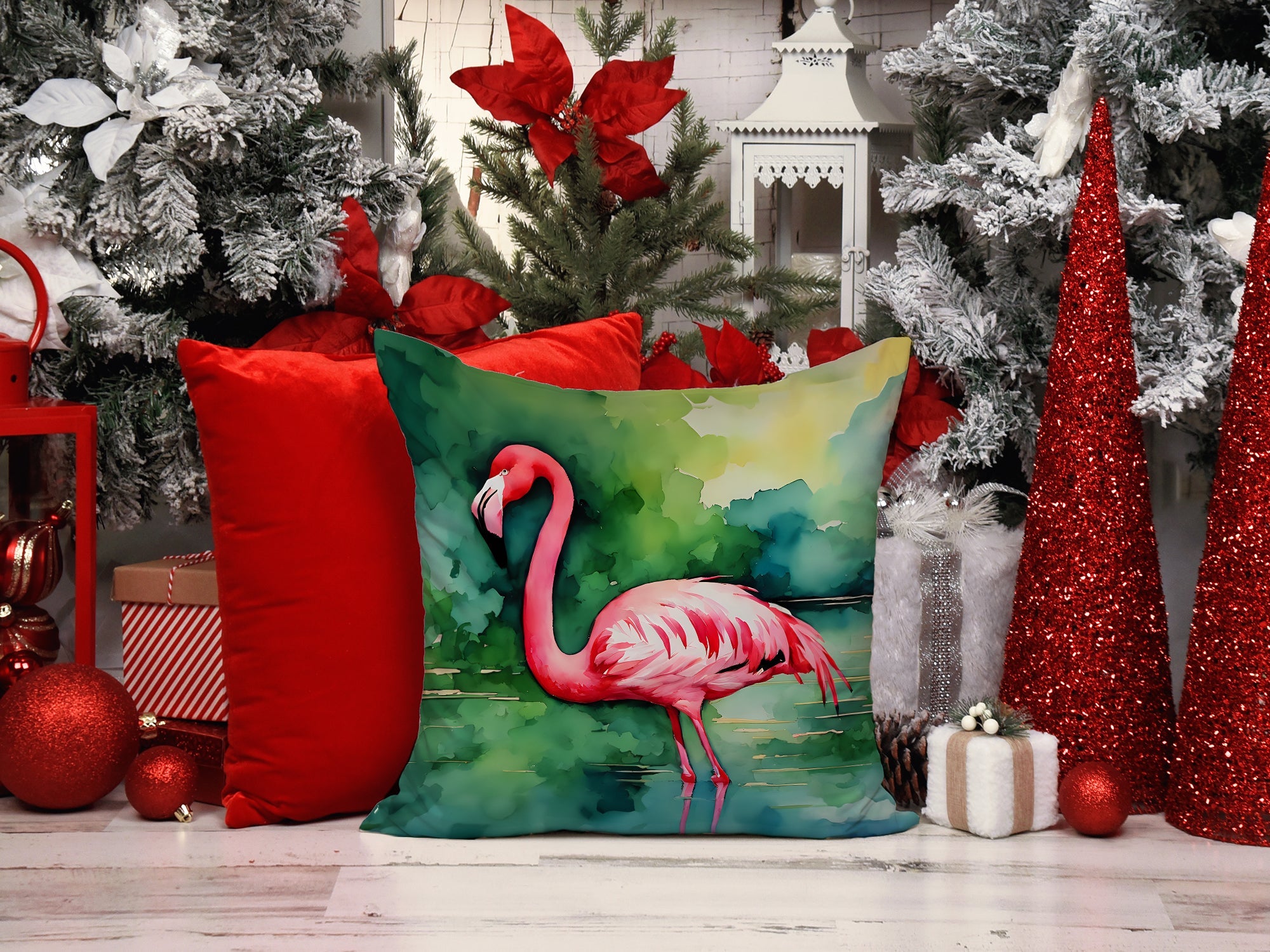 Flamingo Throw Pillow-4