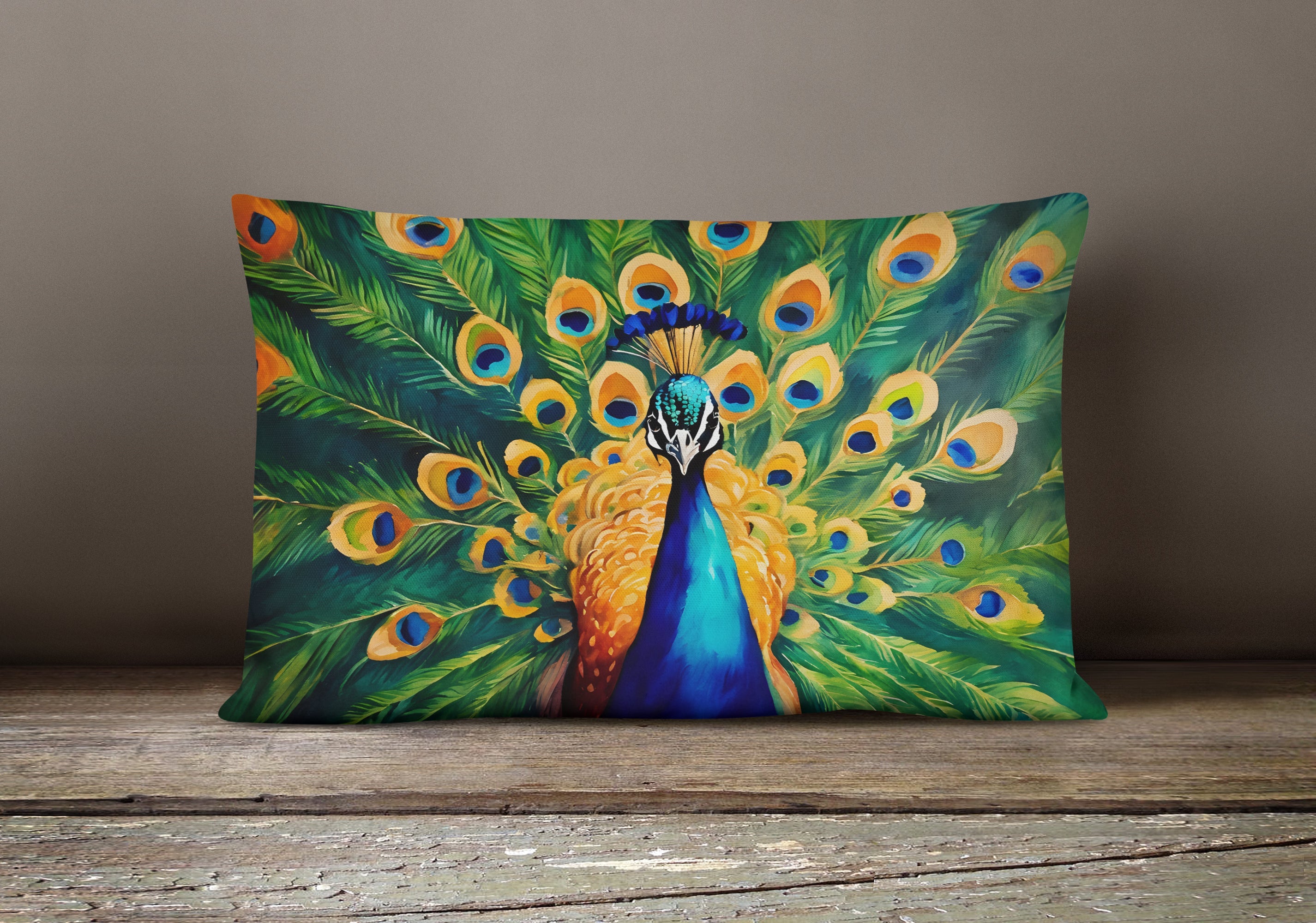 Peacock Throw Pillow-3