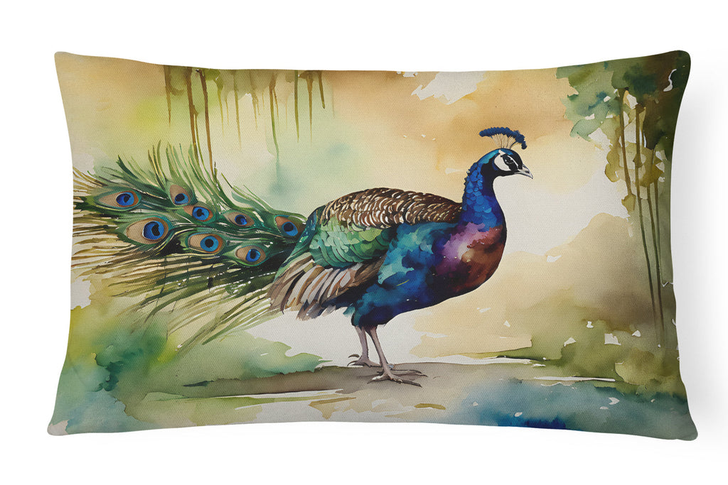 Peacock Throw Pillow-0