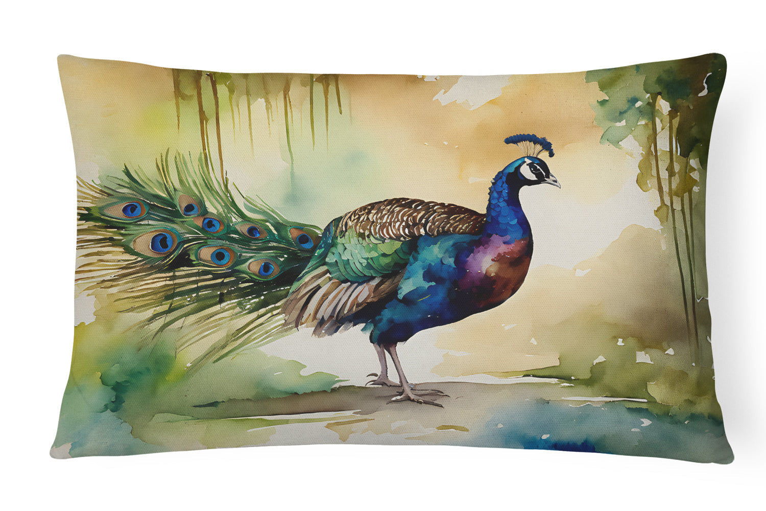 Peacock Throw Pillow-0