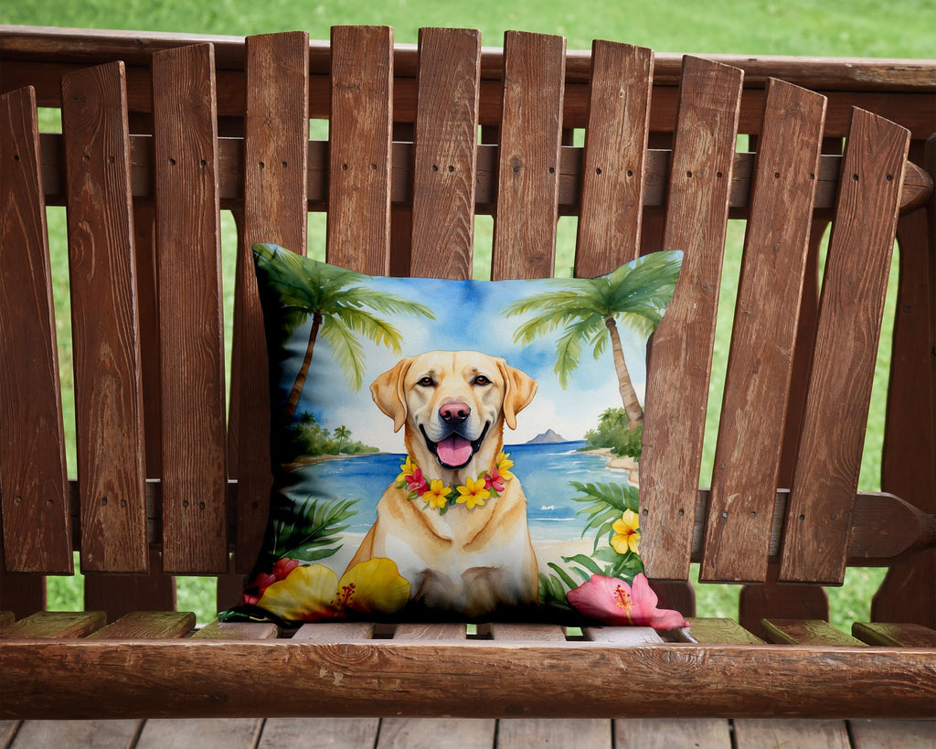 Yellow Labrador Retriever Luau Throw Pillow-1