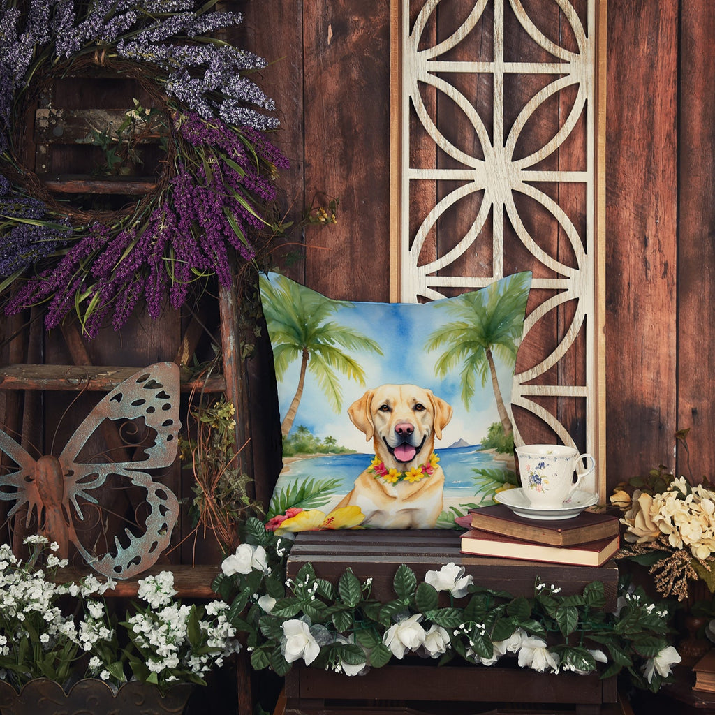 Yellow Labrador Retriever Luau Throw Pillow-3