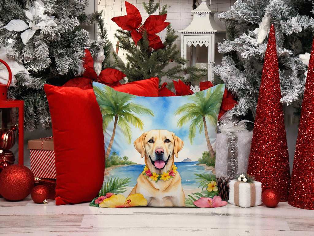 Yellow Labrador Retriever Luau Throw Pillow-4
