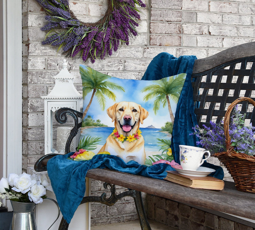 Yellow Labrador Retriever Luau Throw Pillow-3