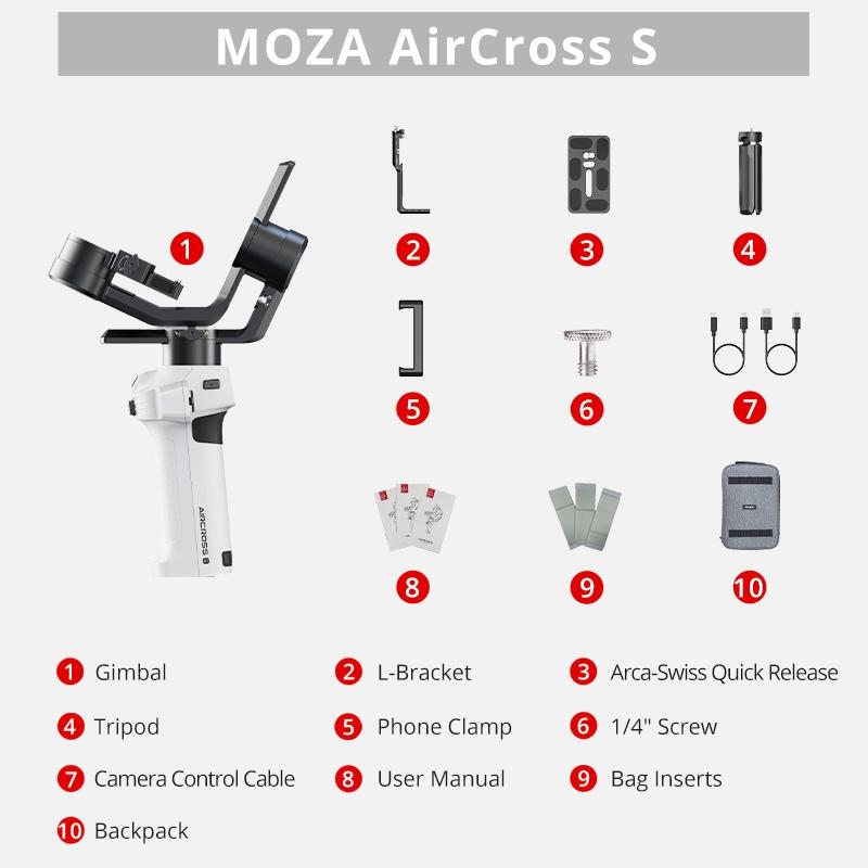 NNEIDS Aircross S 3 Axis Foldable Handheld Gimbal Stabilizer For Dslr Cameras And Smart Phone White