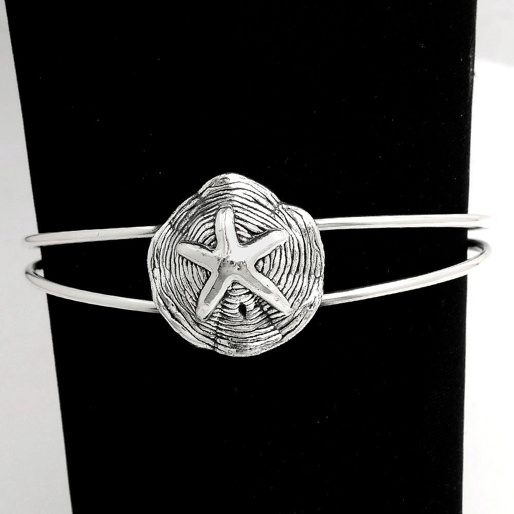 925 Sterling Silver Starfish Bangle Bracelet for Women – Beach Jewelry DGB1011-0