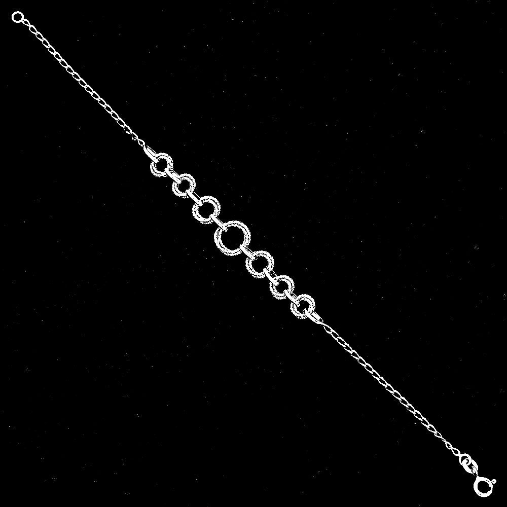 Silver 925 Textured Link Bracelet – Elegant Everyday Chain Jewelry DGB1028-2