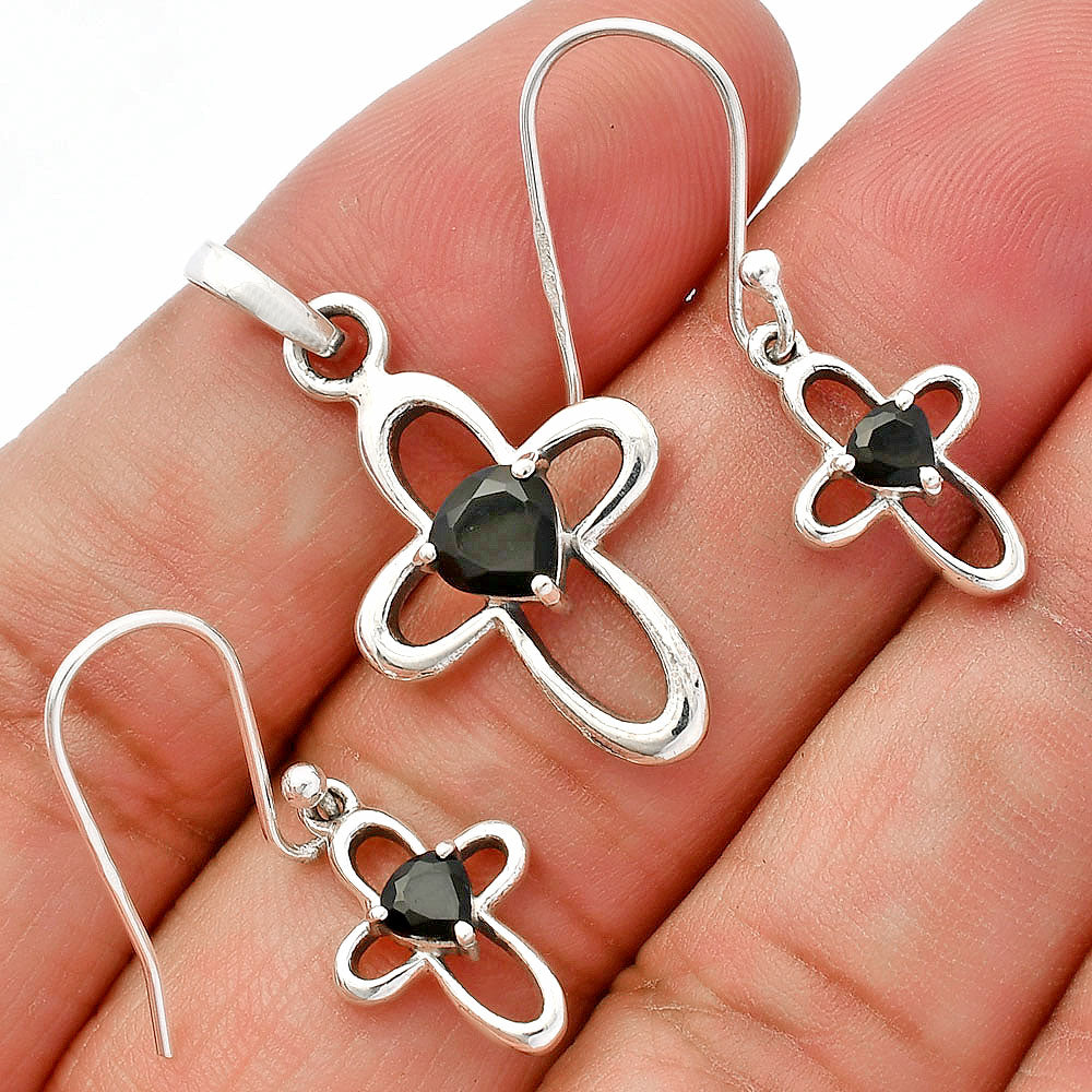 Heart Multi-Gemstone 925 Sterling Silver Pendant & Earrings Jewelry Set DGT01054 T-1011-10