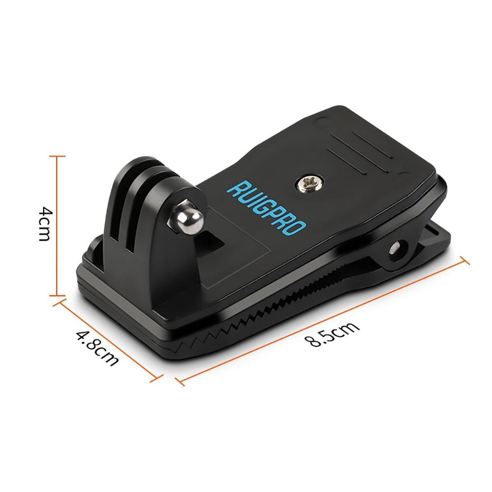 NNEIDS 360 Degree Backpack Mount For Gopro Dji And Other Action Cameras - Rotating Clip Clamp