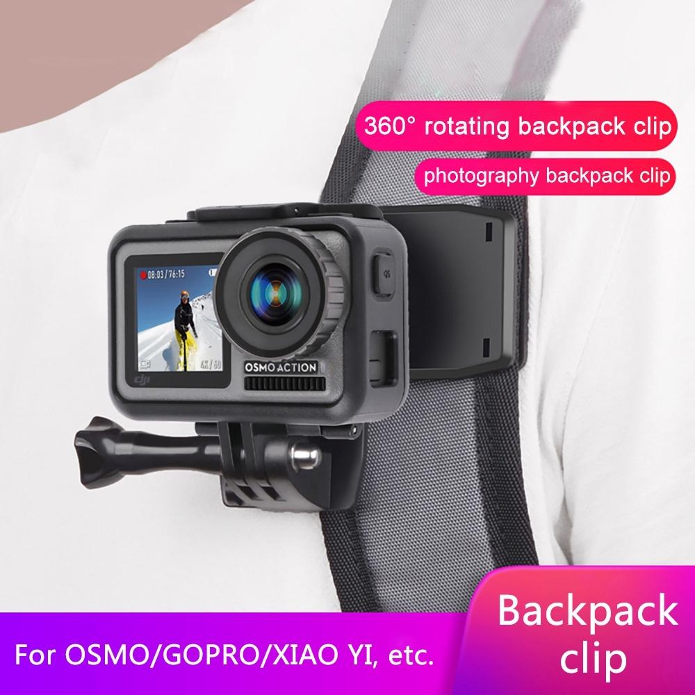 NNEIDS 360 Degree Rotation Backpack Mount For Gopro Dji Xiaoyi & Other Action Cameras