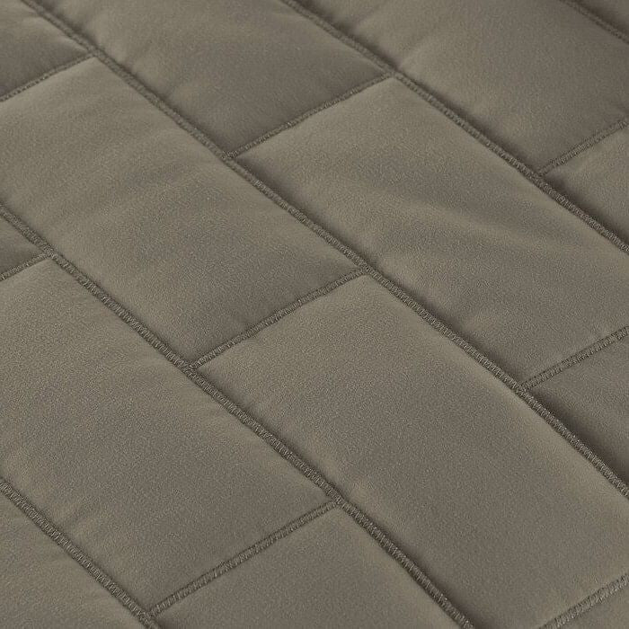 King/Cal King Modern Brick Stitch Microfiber Reversible 3 Piece Comforter Set in Taupe-1