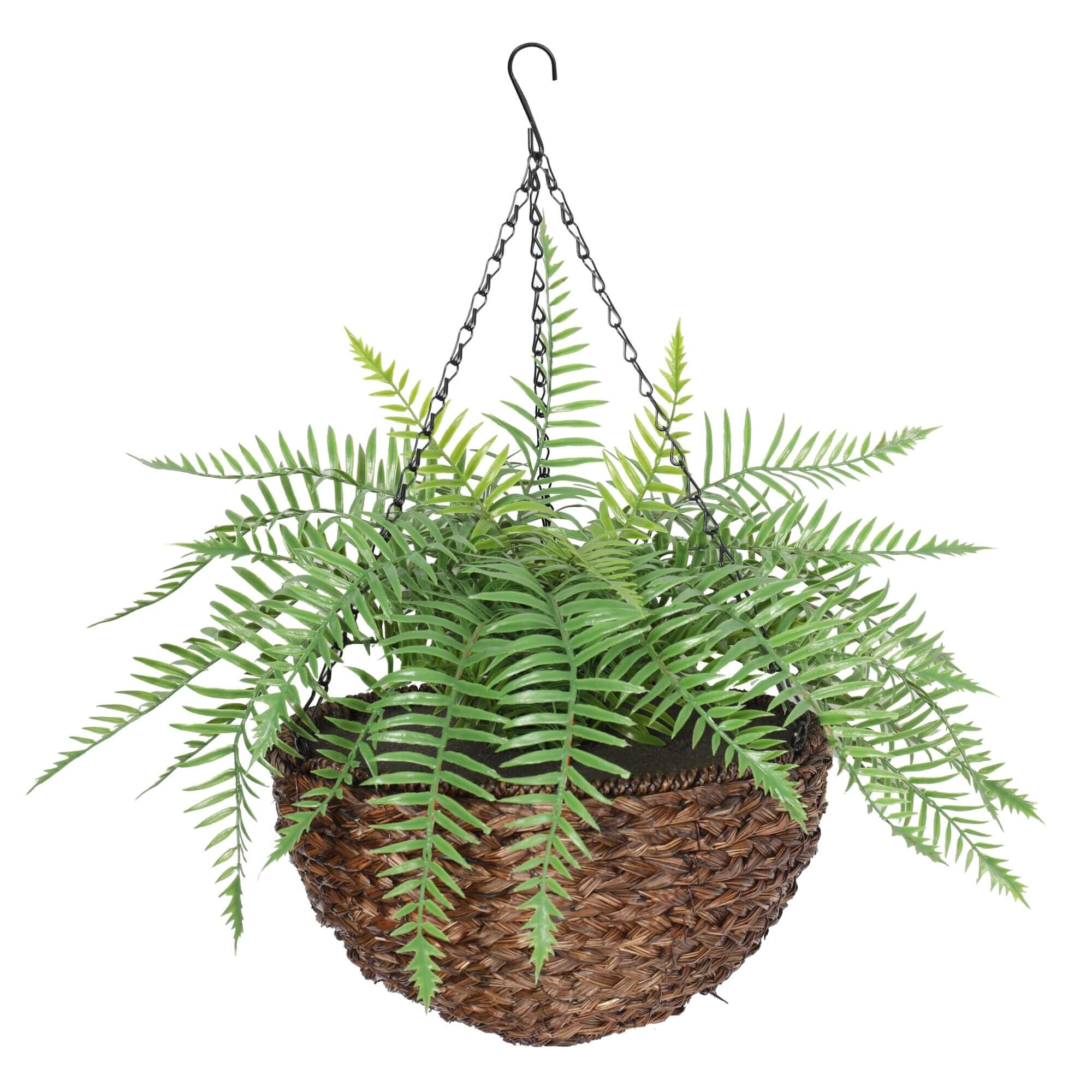 Artificial Hanging Basket – Fern Medium – UV Resistant-0