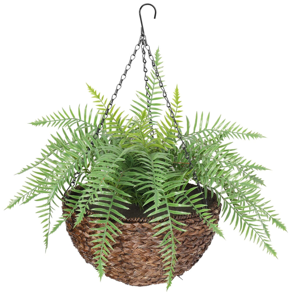 Artificial Hanging Basket – Fern Medium – UV Resistant-4