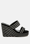 Danker Rhinestones Embellished Wedge Sandals-0