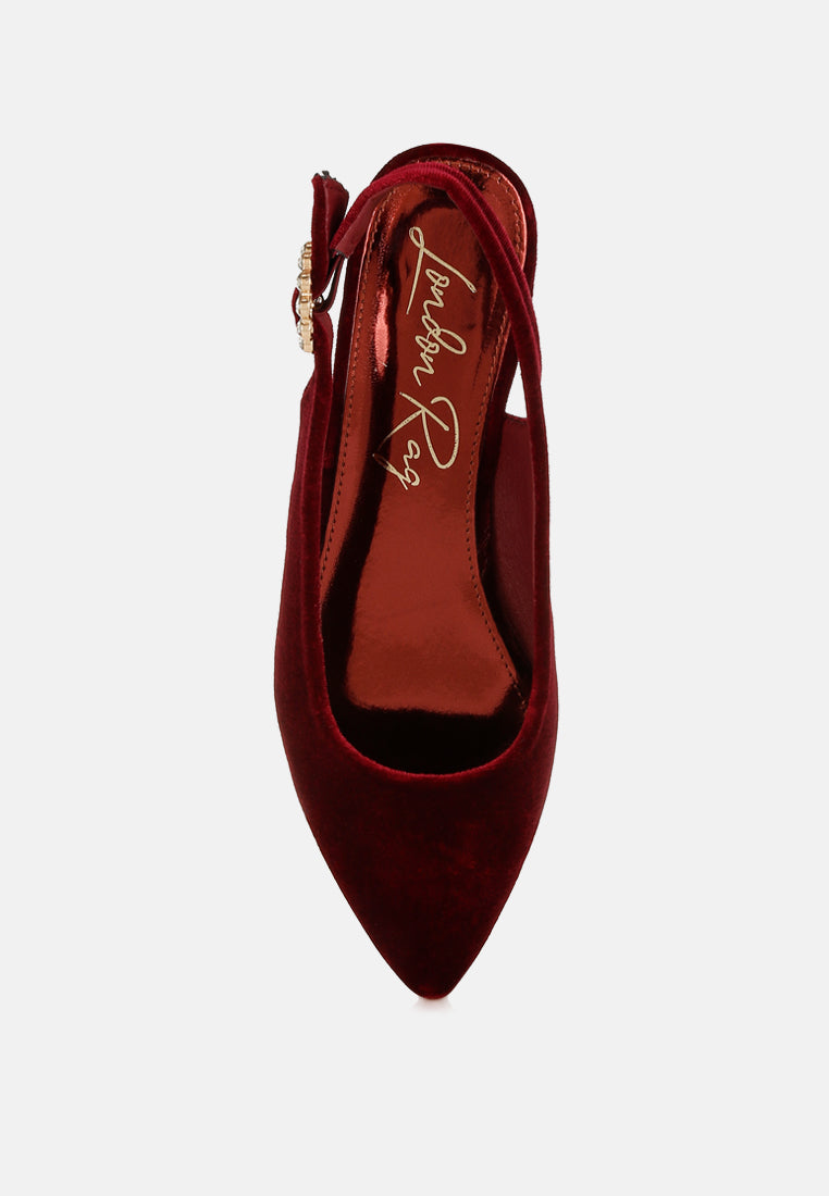 Dolan Velvet Slingback Flat Sandals-4