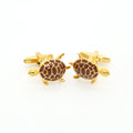 Goldtone Turtle Cuff Links With Jewelry Box-0