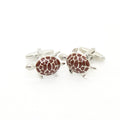 Silvertone Turtle Cuff Links With Jewelry Box-0