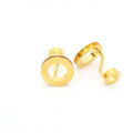 Goldtone Round Gold Lining Rectangle Cuff Links With Jewelry Box-0
