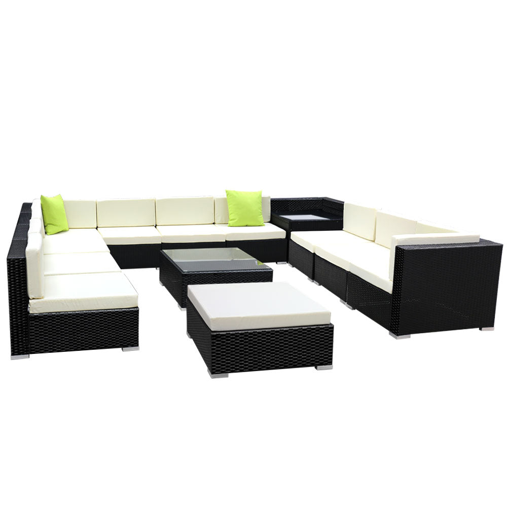 NNEDSZ 13PC Outdoor Furniture Sofa Set Wicker Garden Patio Lounge-0