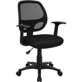Black Mesh Mid-Back Office Chair-0
