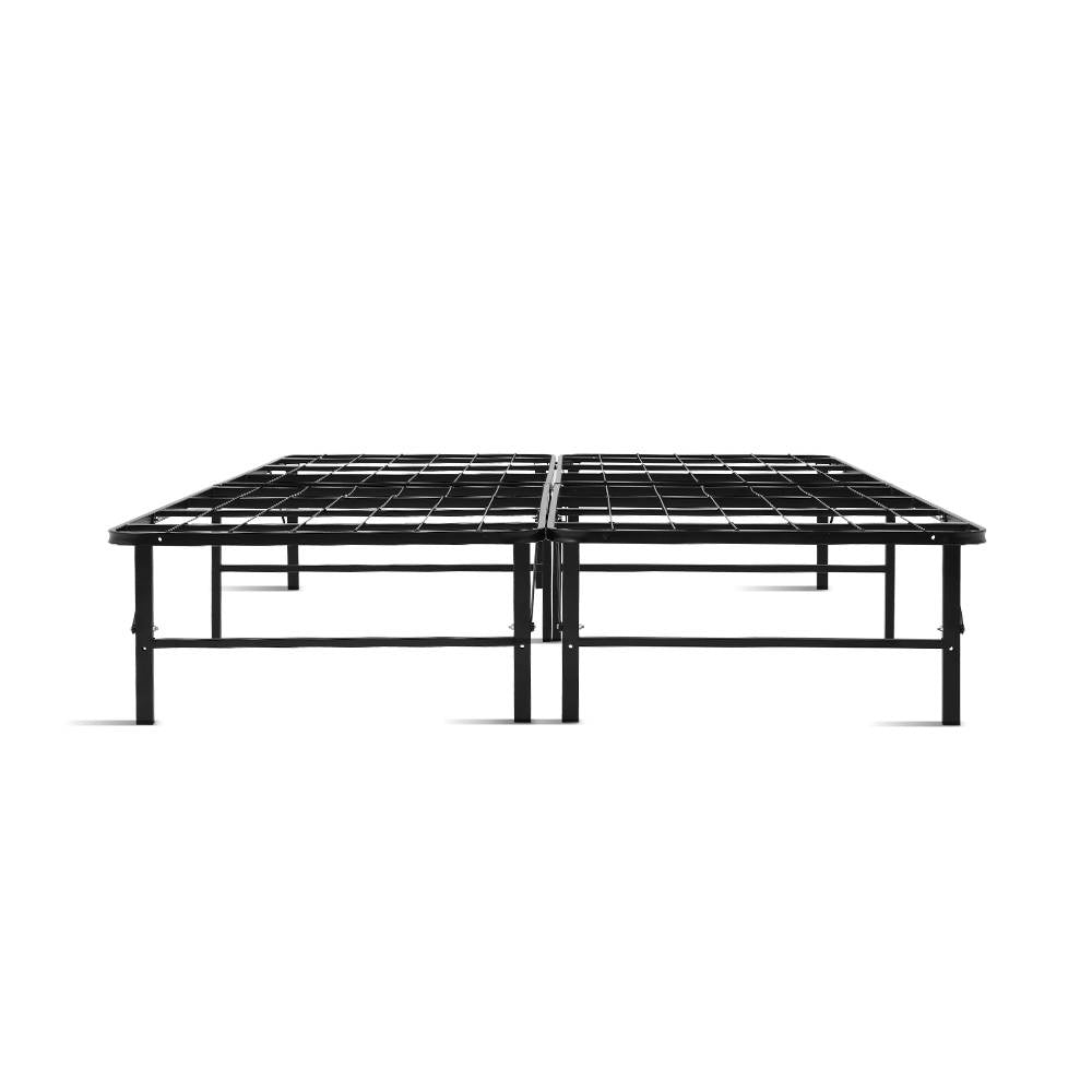 NNEDSZ Foldable Queen Metal Bed Frame - Black
